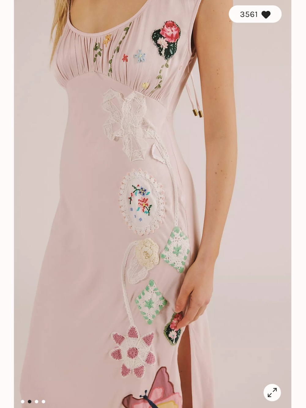 Free People Doily Daydream Ethereal Embroidered Whimsical Maxi Slip Dress